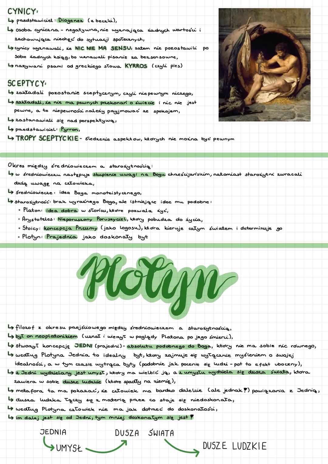 CYNICY:
↳przedstawiciel: Diogenea (a becali),
↳osoba cyniczna - negatywna, nie wyznająca żadnych wartości i
zachowująca niechęć do sytuacji 