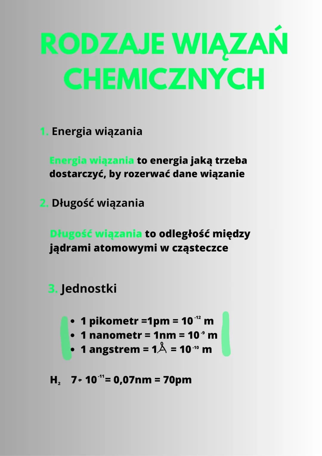 Rodzaje wiązań chemicznych- rozszerzenie 