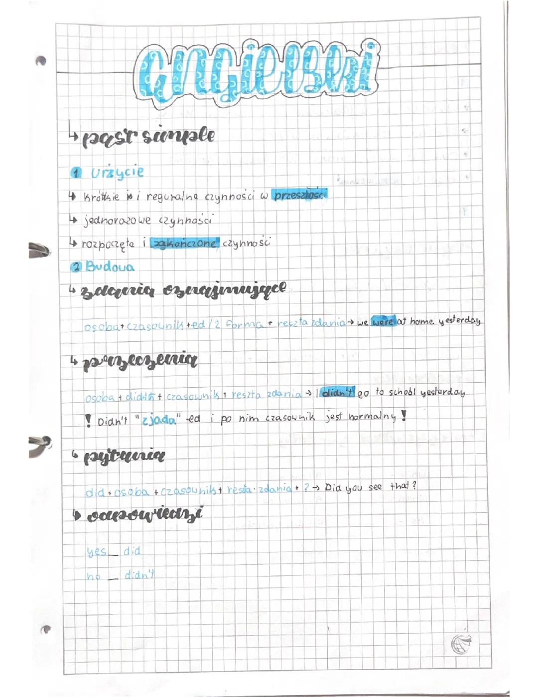 Past Simple Tense: Zasady i Przykłady dla Klasy 7