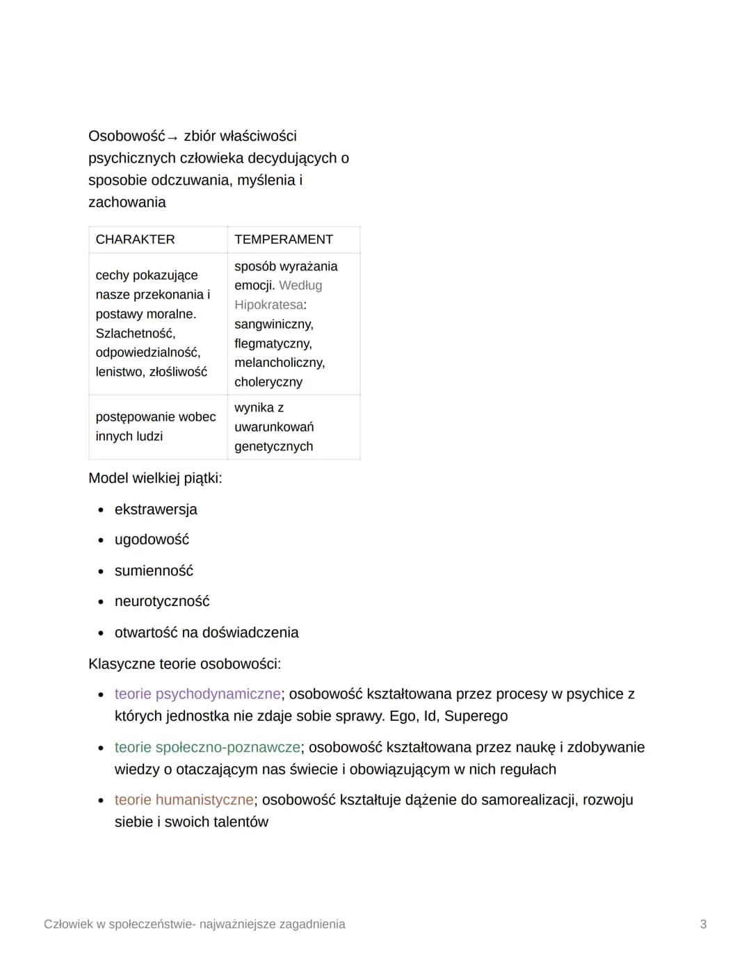Człowiek w społeczeństwie-
najważniejsze zagadnienia
Potrzeby człowieka → odczuwalny brak czegoś co jest dla danej osoby ważne lub
niezbędne