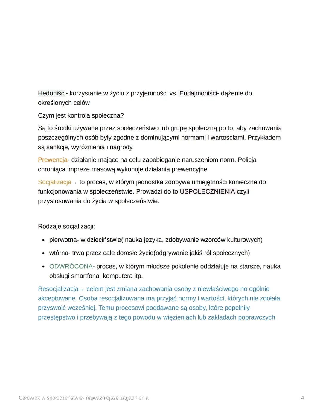 Człowiek w społeczeństwie-
najważniejsze zagadnienia
Potrzeby człowieka → odczuwalny brak czegoś co jest dla danej osoby ważne lub
niezbędne