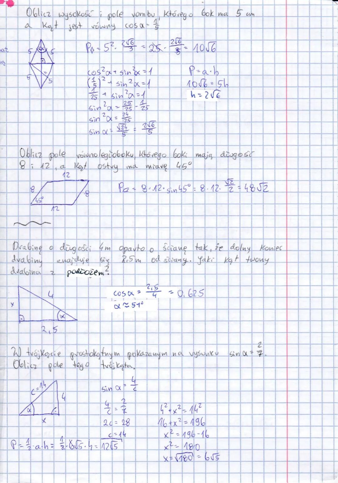 # TRYGONOMETRIA 28.11

## TRÓJKĄTY PROSTOKĄTNE

Twierdzenie odwrotne do
twierdzenia Pitagorasa:

460

a√2

30
a√3
2a
a
a

a

Sprawdź, czy tr