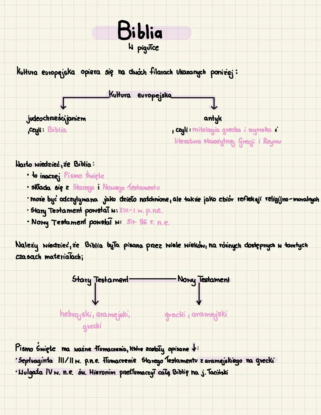 Kultura europejska opiera się na dwoch filarach ukazanych poniżej:
Kultura europejska
↓
judeochrześcijanizm
czyli: Biblia
Warto wiedzieć, że
