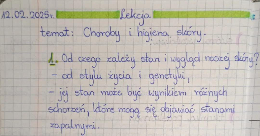 Choroby i higiena skóry.