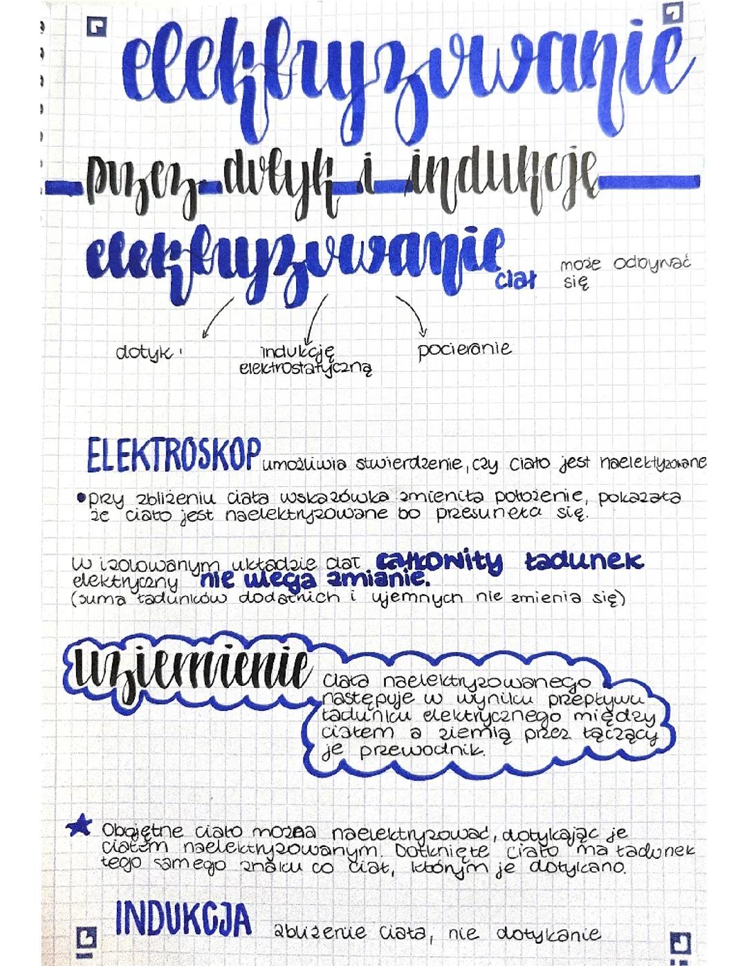Elektryzowanie ciał - dotyk i indukcja objaśnione