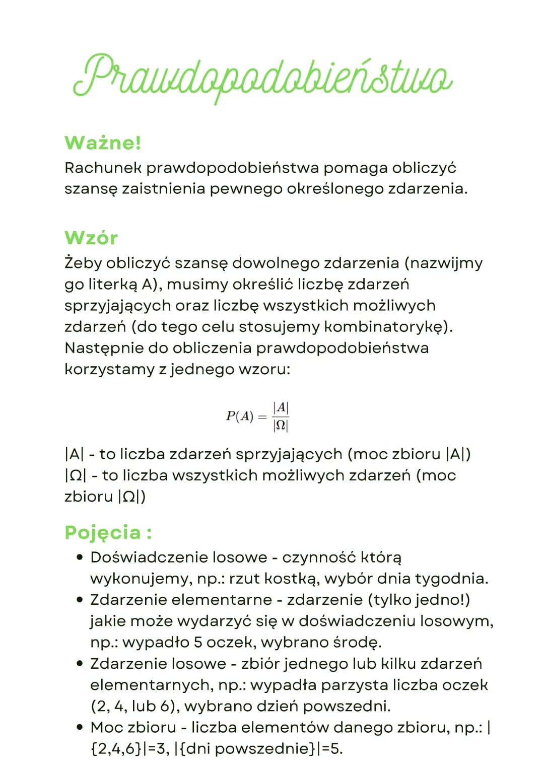 Rachunek prawdopodobieństwa klasa 8 - wzory i zadania z rozwiązaniami