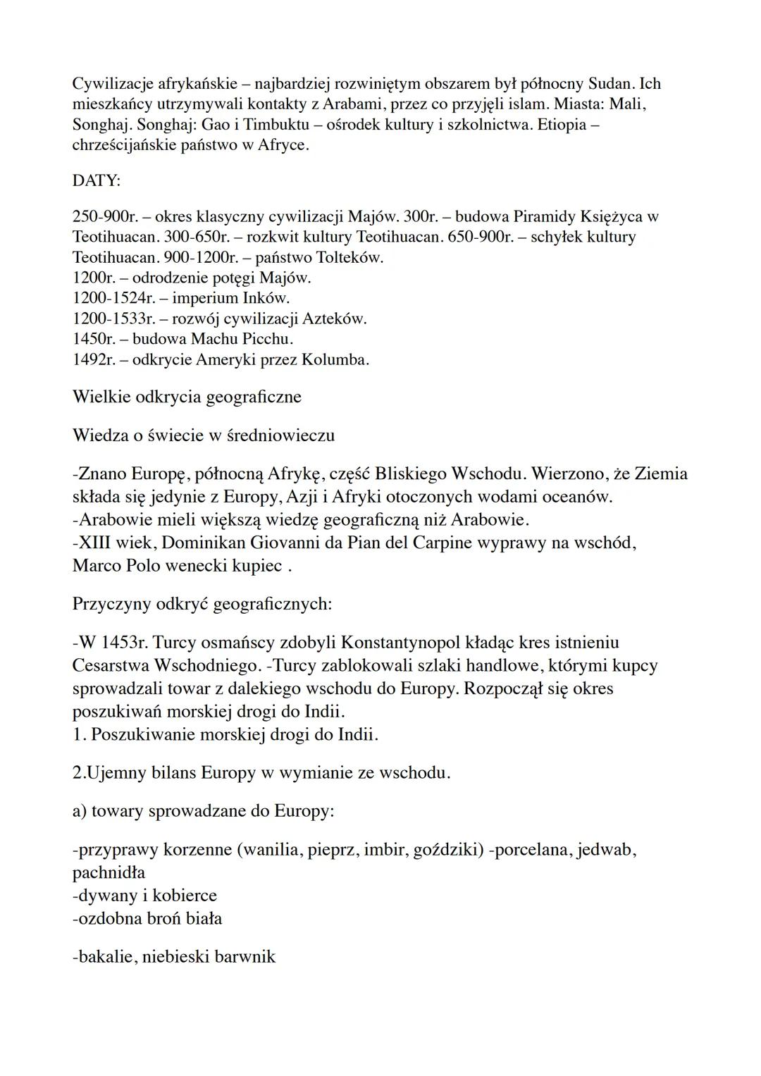 Cywilizacje pozaeuropejskie
Rdzenni Mieszkańcy Ameryki
-Indianinie - zamieszkiwali obie Ameryki przed przybyciem Europejczyków. Taką nazwę
n