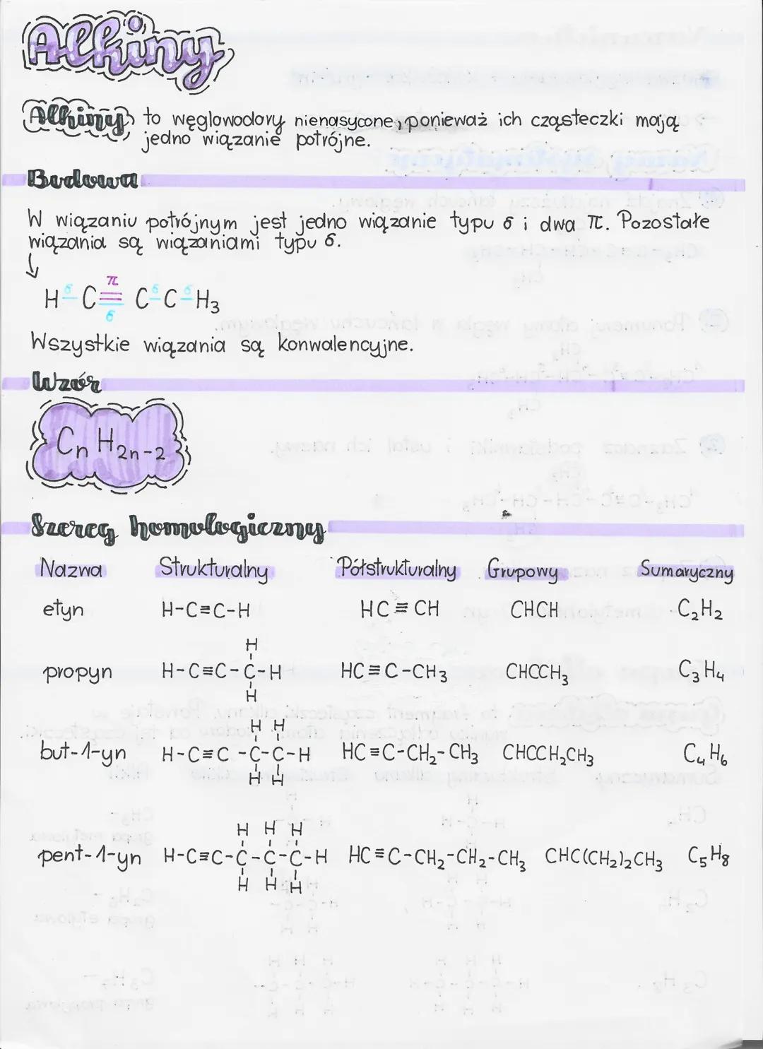 Alkiny - Podstawy chemii organicznej