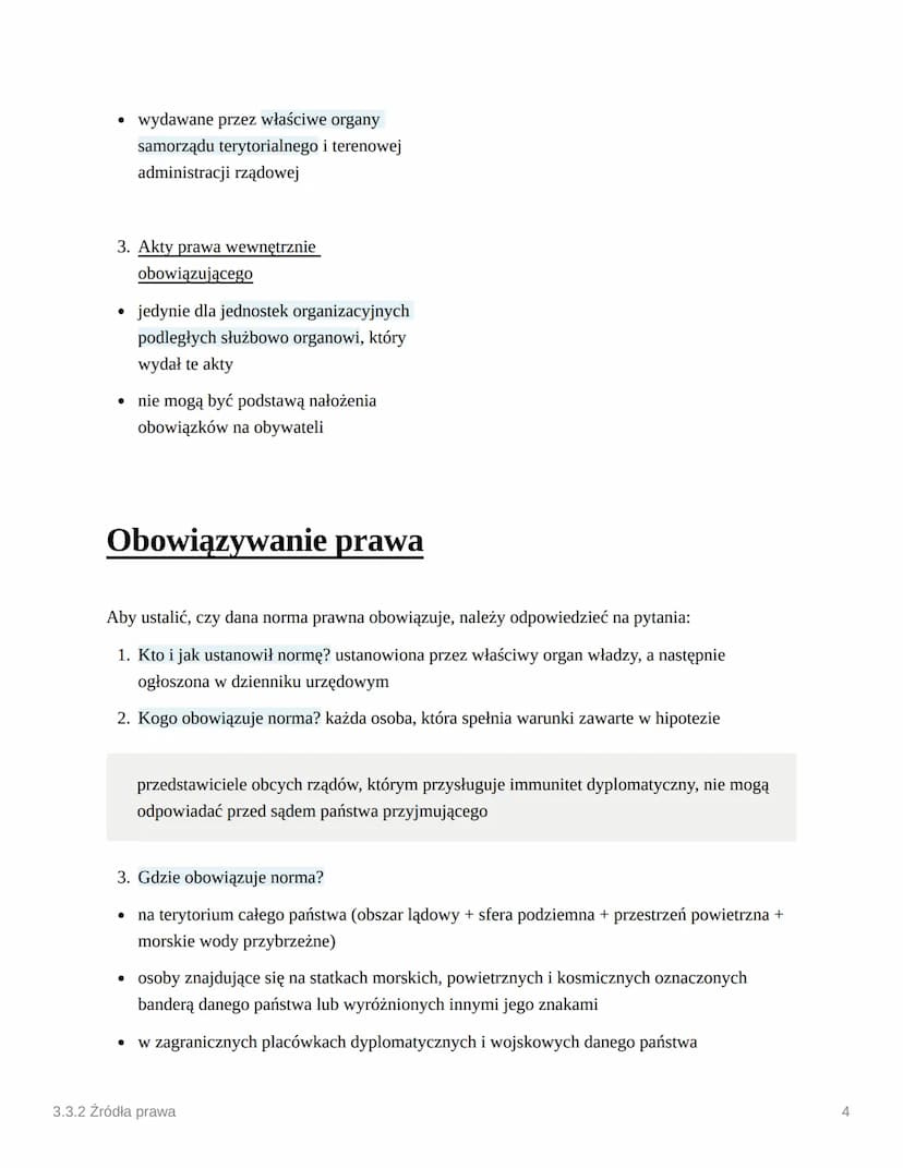 O
3.3.2 Źródła prawa
Akty prawne
Akty nienormatywne:
Akty prawne w Polsce
Akty stanowienia prawa (normatywne, źródła prawa)
Akty stosowania 