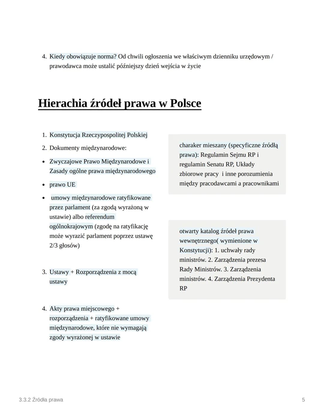 O
3.3.2 Źródła prawa
Akty prawne
Akty nienormatywne:
Akty prawne w Polsce
Akty stanowienia prawa (normatywne, źródła prawa)
Akty stosowania 