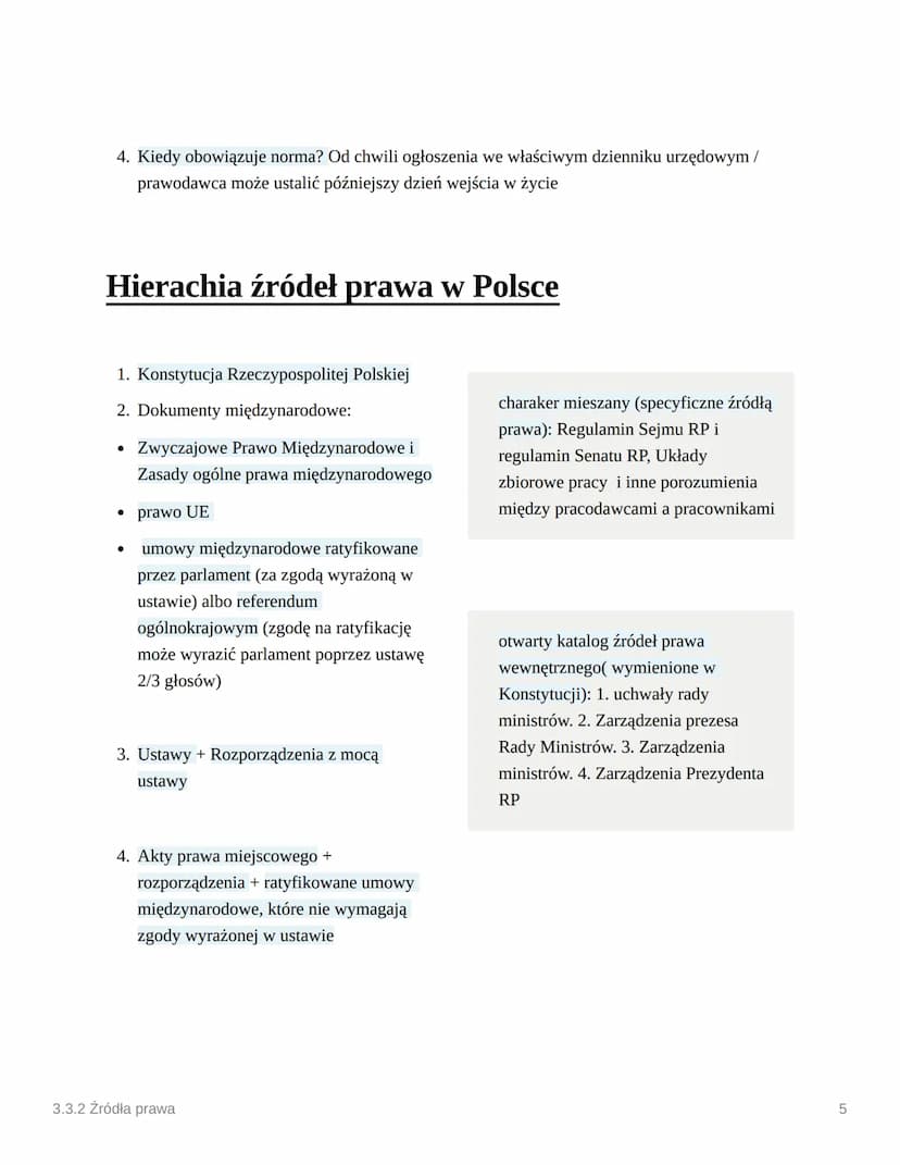 O
3.3.2 Źródła prawa
Akty prawne
Akty nienormatywne:
Akty prawne w Polsce
Akty stanowienia prawa (normatywne, źródła prawa)
Akty stosowania 