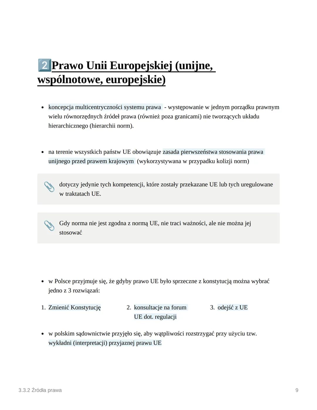 O
3.3.2 Źródła prawa
Akty prawne
Akty nienormatywne:
Akty prawne w Polsce
Akty stanowienia prawa (normatywne, źródła prawa)
Akty stosowania 