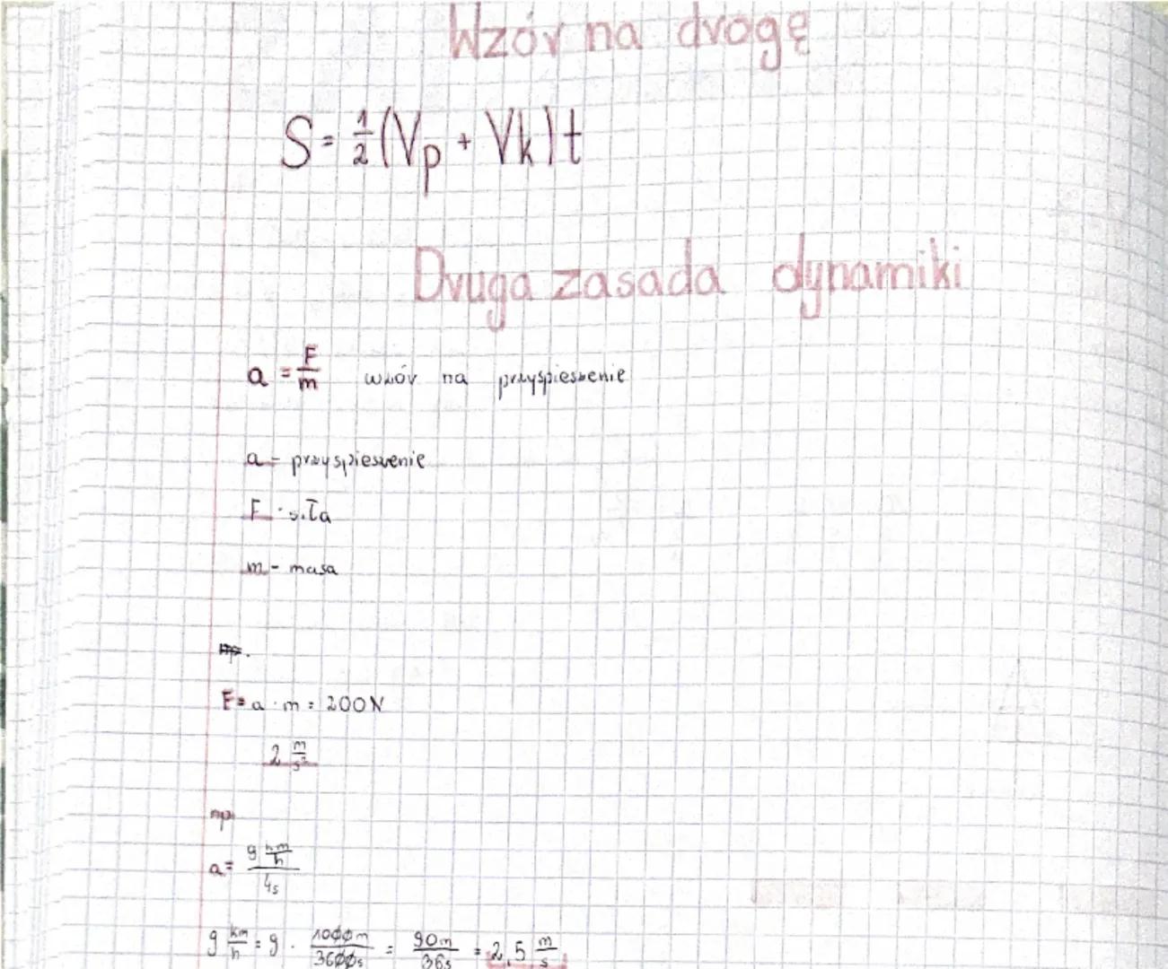 Ruch jednostainie
prostoliniowy

$V= \frac{s}{t}$

$V$-prędkość
$s$-dvoga
$t$-cuas

$5= \frac{10}{2} \rightarrow s$
$t$

$10 = 5 \cdot 2$
$\