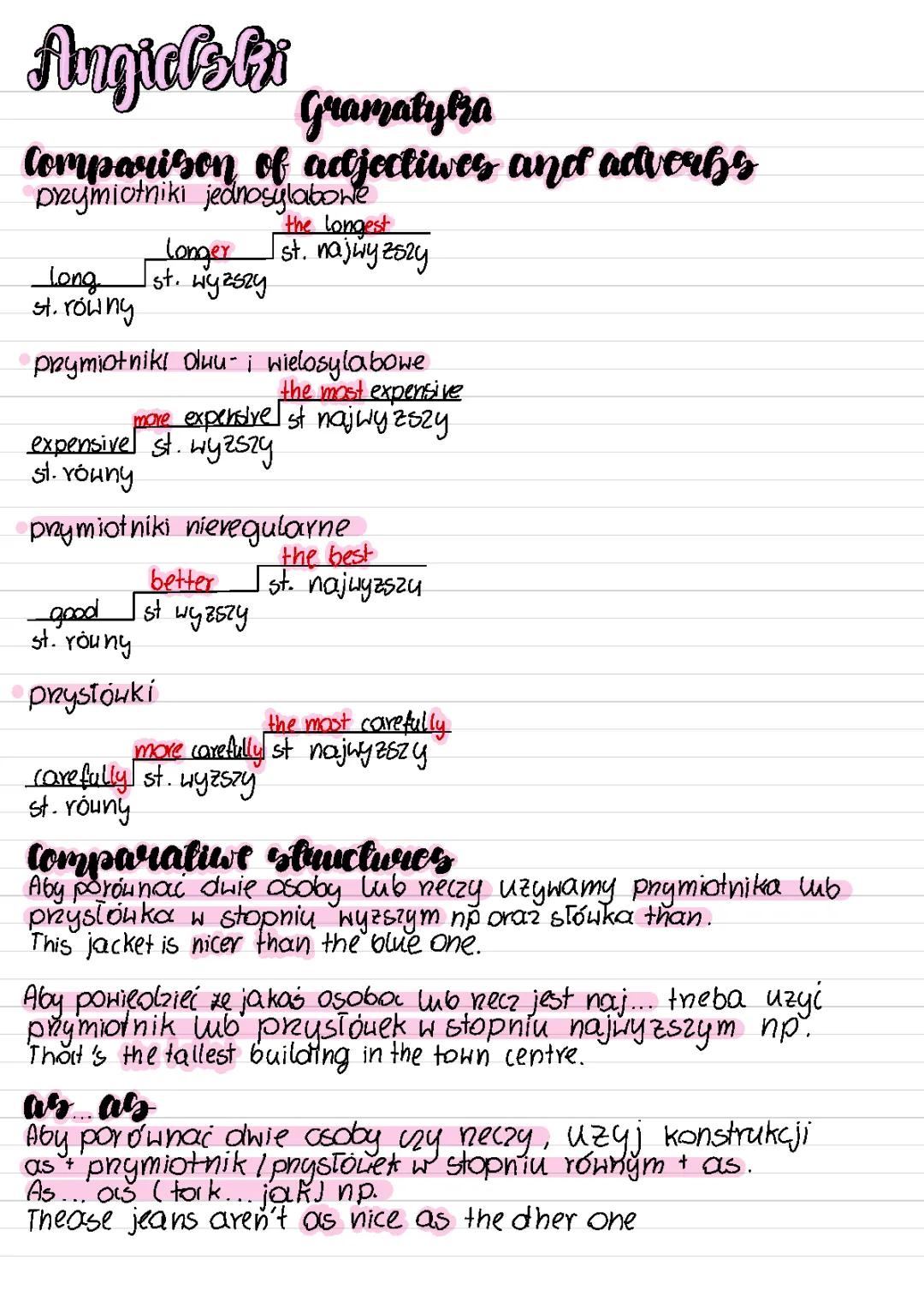 Język angielski klasa 8 dział 10 gramatyka