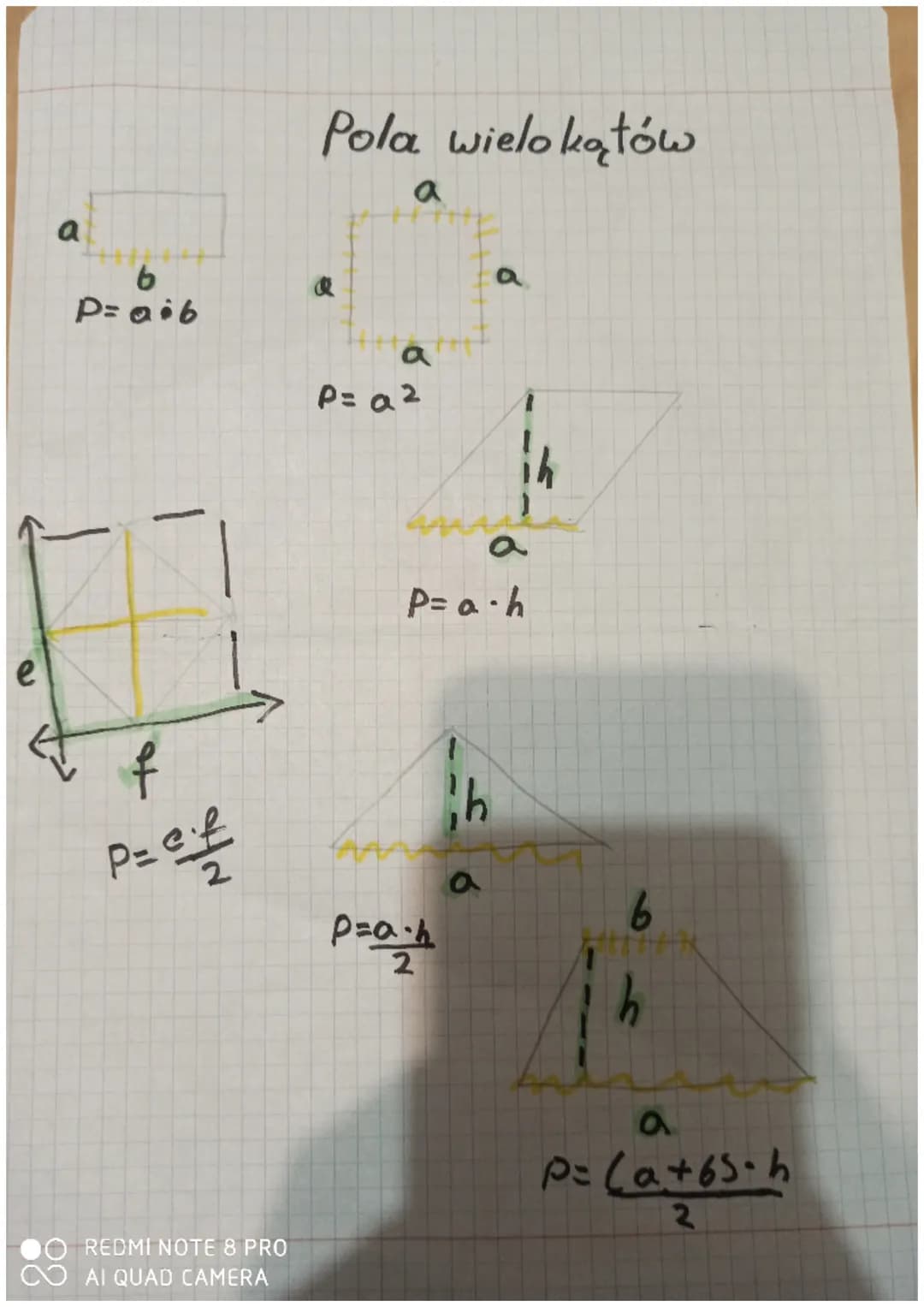 bok
a
P= a h
P-pole
długość podstawy
h- wysokość poprowadzona
do podstawy a Club dojej przedłużenia)
Pole to powierzchnia figury.
C
Som
P=20