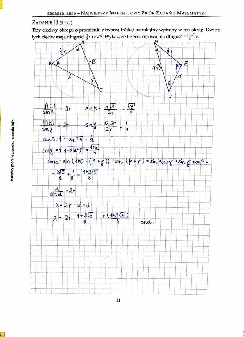 Materiały pobrane z serwisu zadania.info
zadania.info - Największy INTERNETOWY ZBIÓR ZADAŃ Z MATEMATYKI
Zadania zamknięte
ZADANIE 1 (1 PKT)
