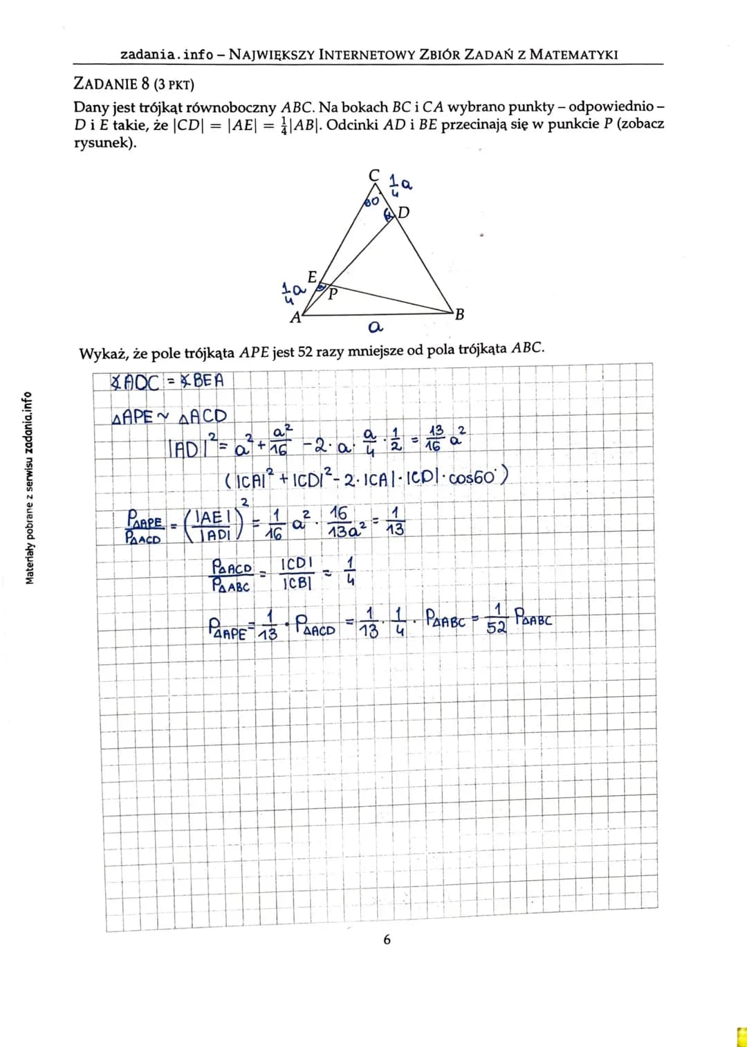 Materiały pobrane z serwisu zadania.info
zadania.info - Największy INTERNETOWY ZBIÓR ZADAŃ Z MATEMATYKI
Zadania zamknięte
ZADANIE 1 (1 PKT)
