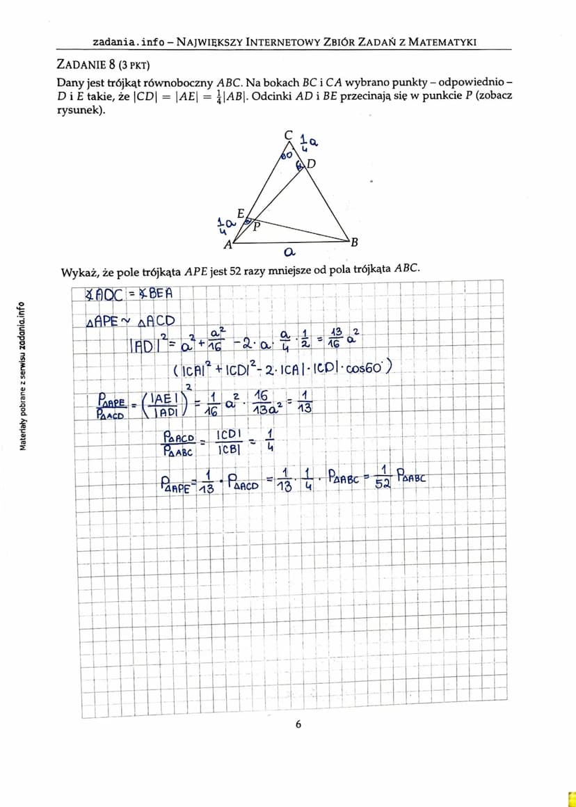 Materiały pobrane z serwisu zadania.info
zadania.info - Największy INTERNETOWY ZBIÓR ZADAŃ Z MATEMATYKI
Zadania zamknięte
ZADANIE 1 (1 PKT)
