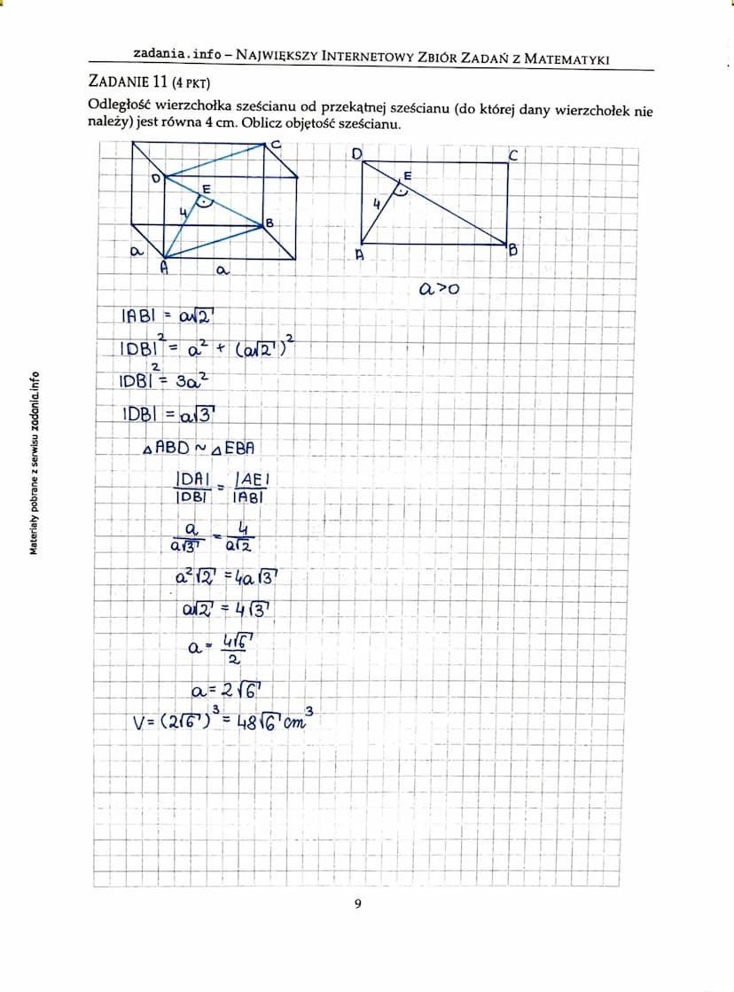 Materiały pobrane z serwisu zadania.info
zadania.info - Największy INTERNETOWY ZBIÓR ZADAŃ Z MATEMATYKI
Zadania zamknięte
ZADANIE 1 (1 PKT)
