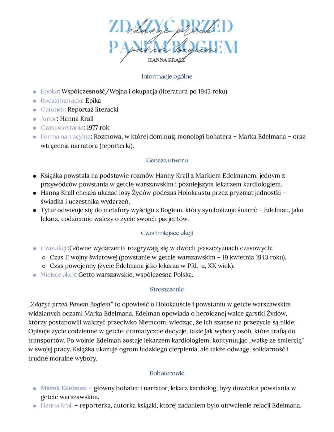 ZDĄŻYĆ PRZED PANEM BOGIEM