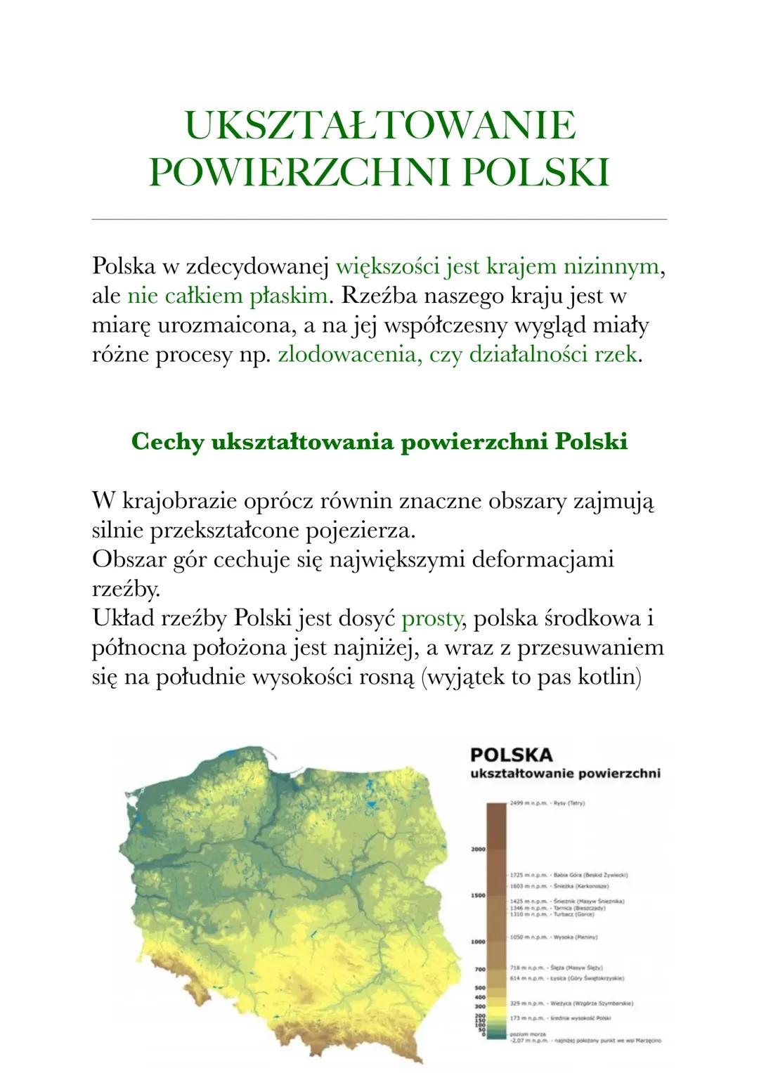 Ukształtowanie powierzchni Polski