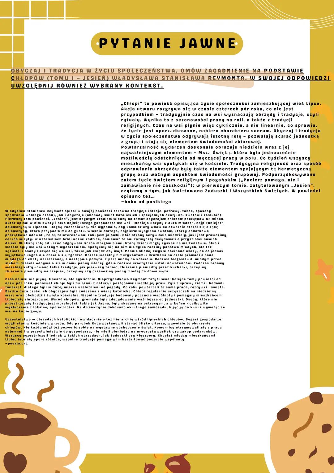 # CHŁOPI
# WŁADYSŁAW REYMONT

- życie Macieja Boryny z synem antkiem,
trzecią żoną Jagusia
- relacje dworu ze wsią los ludzi biednych
we wsi