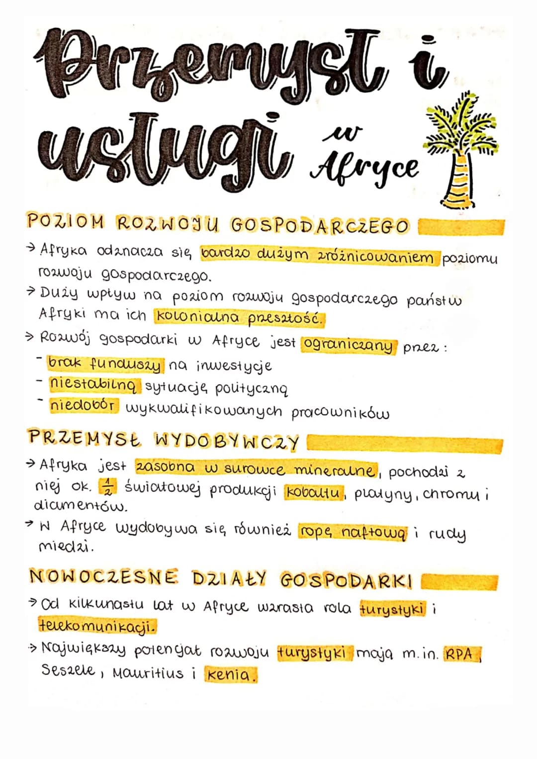 Przemysł i
ustugi tryce
POZIOM ROZWOJU GOSPODARCZEGO
→ Afryka odznacza się bardzo dużym zróżnicowaniem poziomu
rozwoju gospodarczego.
→ Duży