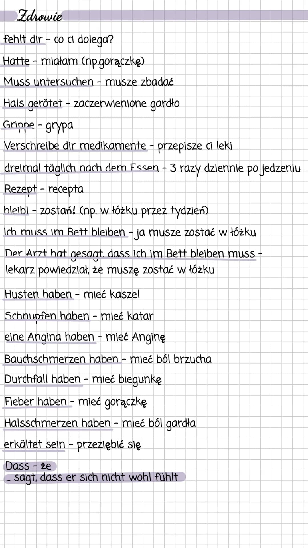 Niemiecki
Części ciała
der Kopf- głowa
- das Auge, -n - oko,oczy
- die Nase - nos
Dział 3
- das Haar, -e - włos, włosy
- das Gesicht - twarz
