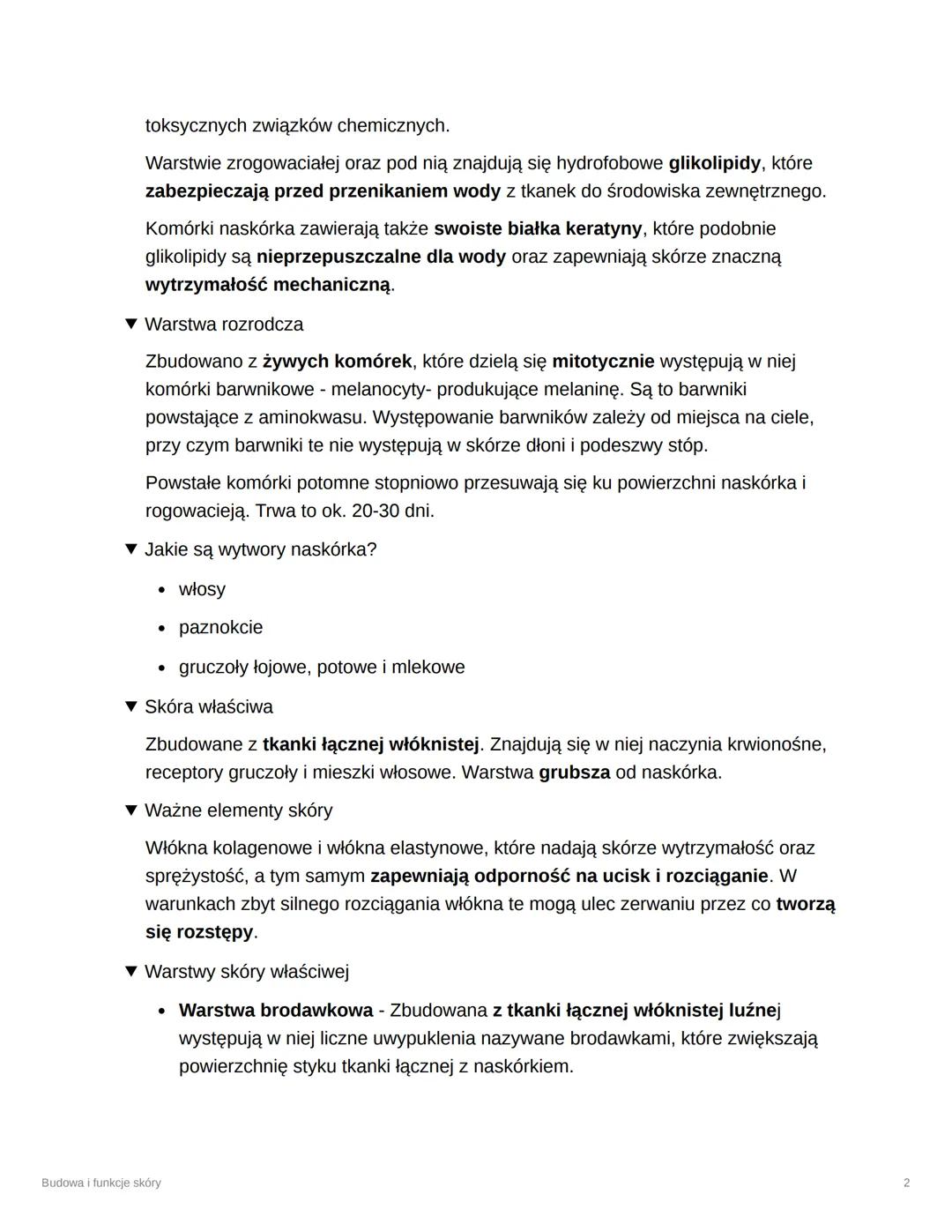 Budowa i funkcje skóry
Tags
Checkbox
Date
▾ Skóra jako narząd
• Jest największym narządem organizmu człowieka.
• Chroni organizm przed utrat