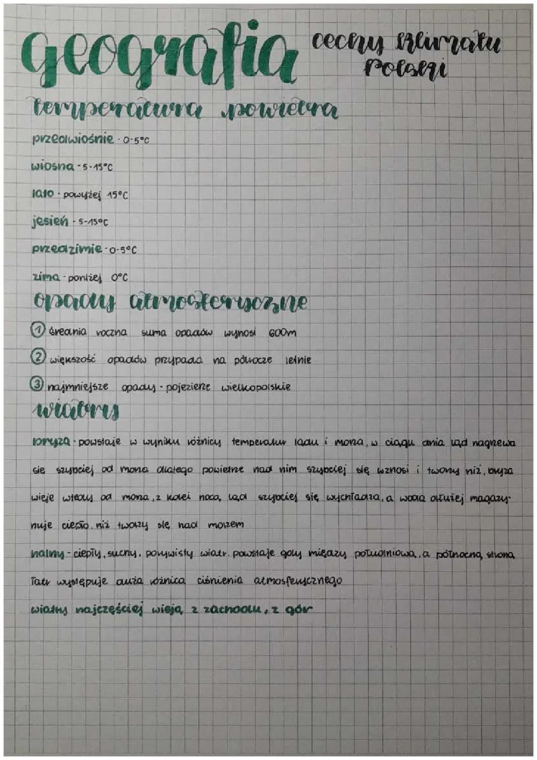 cechy klimatu Polski