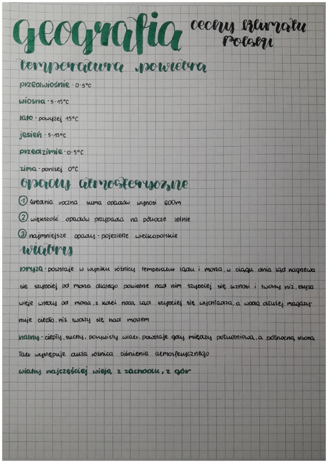 Geografia
temperatura powietra
przedwiośnie 0-5°C
wiosna-5-15°C
1910-powyżej 15°C
jesień-5-15°C
przeazimie 0-5°C
zima poniżej 0°C
opacy atmo