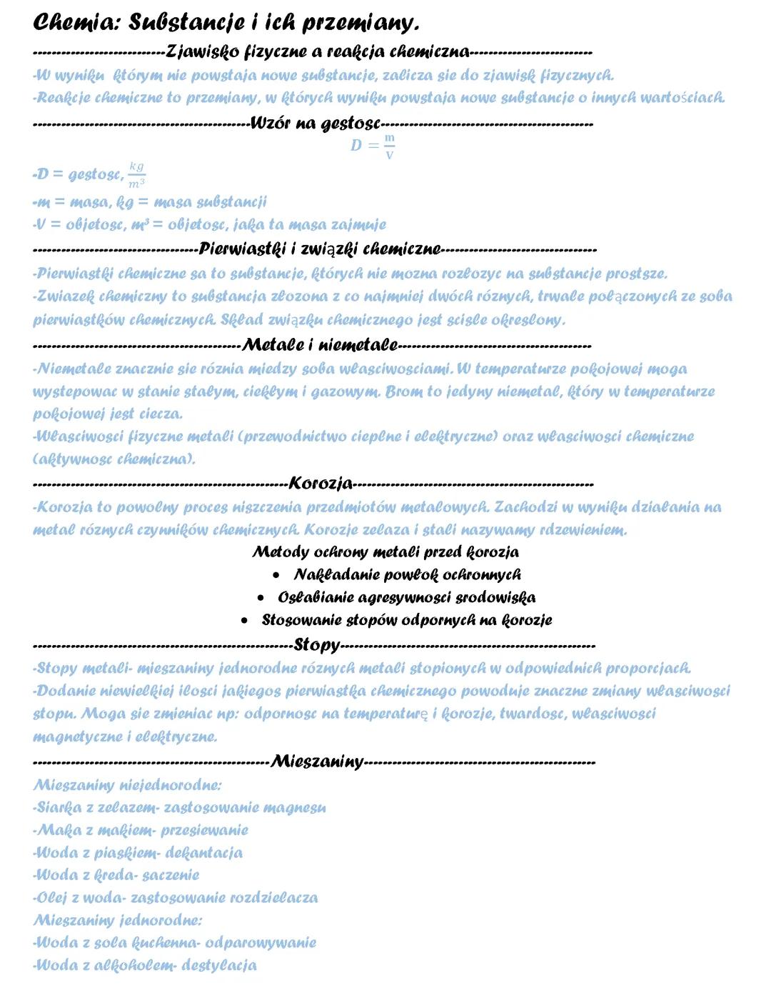 Substancje i ich przemiany - Kluczowe Zagadnienia