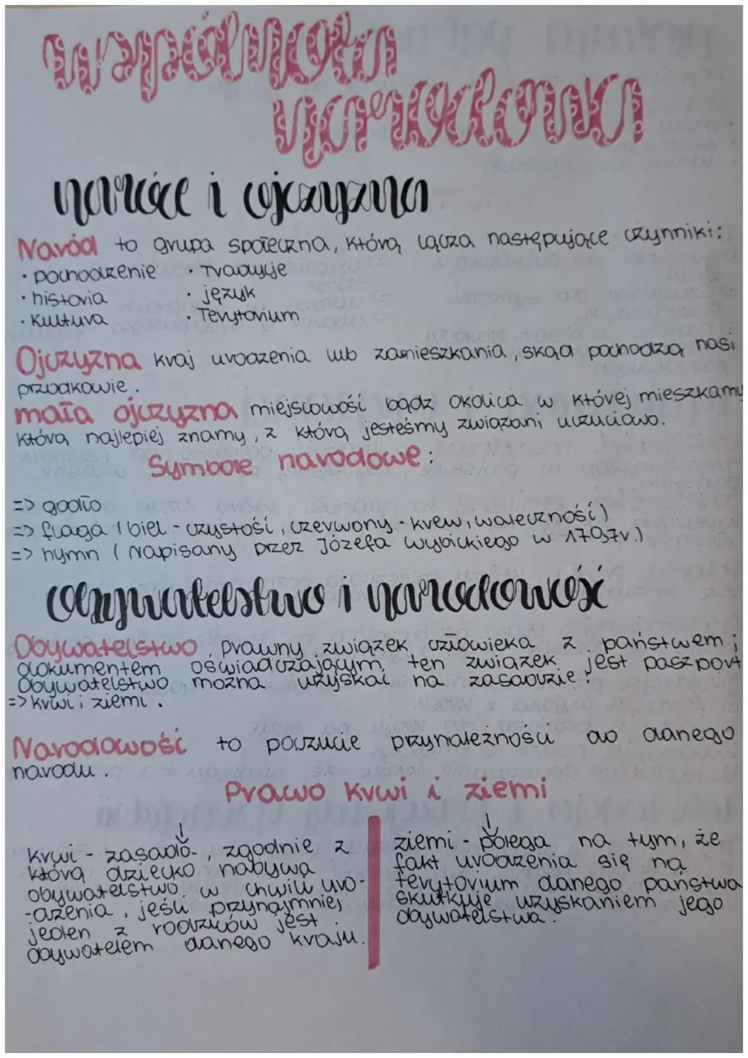 # Wspólnota narodowa

# Naród i ojczyzna

Naród to grupa społeczna, którą łączy następujące czynniki:
- pochodzenie
- historia
- kultura
- t