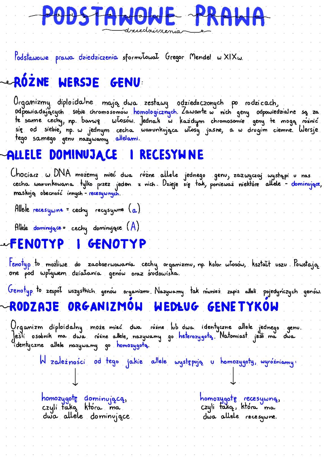 Zasady Dziedziczenia - Skrót Informacji