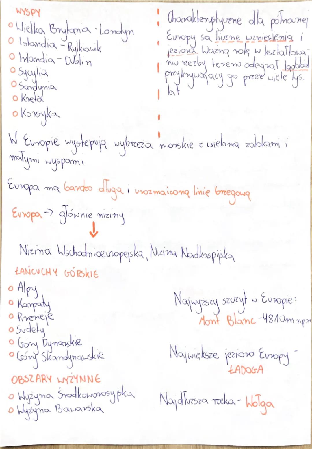 # POŁOŻENIE I UKSZTAŁTOWANIE
# POWIERZCHNI EUROPY

Europa

L↳ w całości leży na półkuli północnej

> większa uzęsi znajduje się na półkuli w