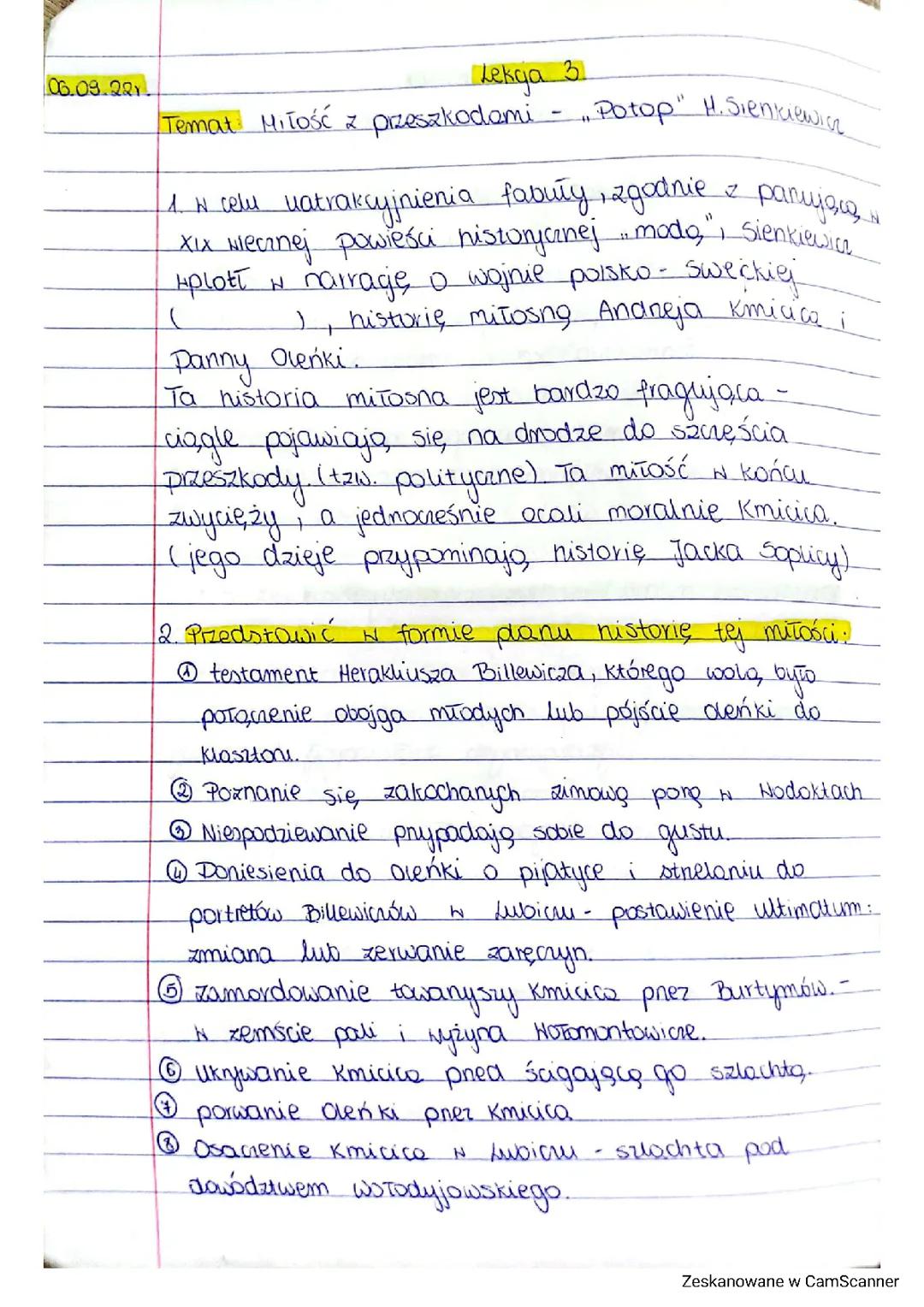 Miłość z przeszkodami- "Potop" Sienkiewicza 