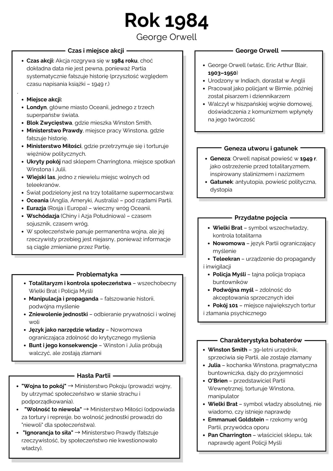 --- OCR Start ---
Czas i miejsce akcji
Rok 1984
George Orwell
Czas akcji: Akcja rozgrywa się w 1984 roku, choć
dokładna data nie jest pewna,