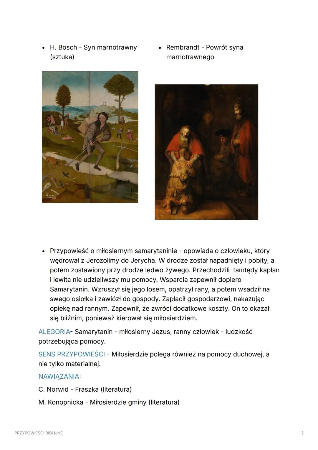 # PRZYPOWIEŚCI BIBLIJNE

Przypowieść (parabola) gatunek literacki
o charakterze moralizatorskim, oznacza
to, że przedstawione w niej postaci