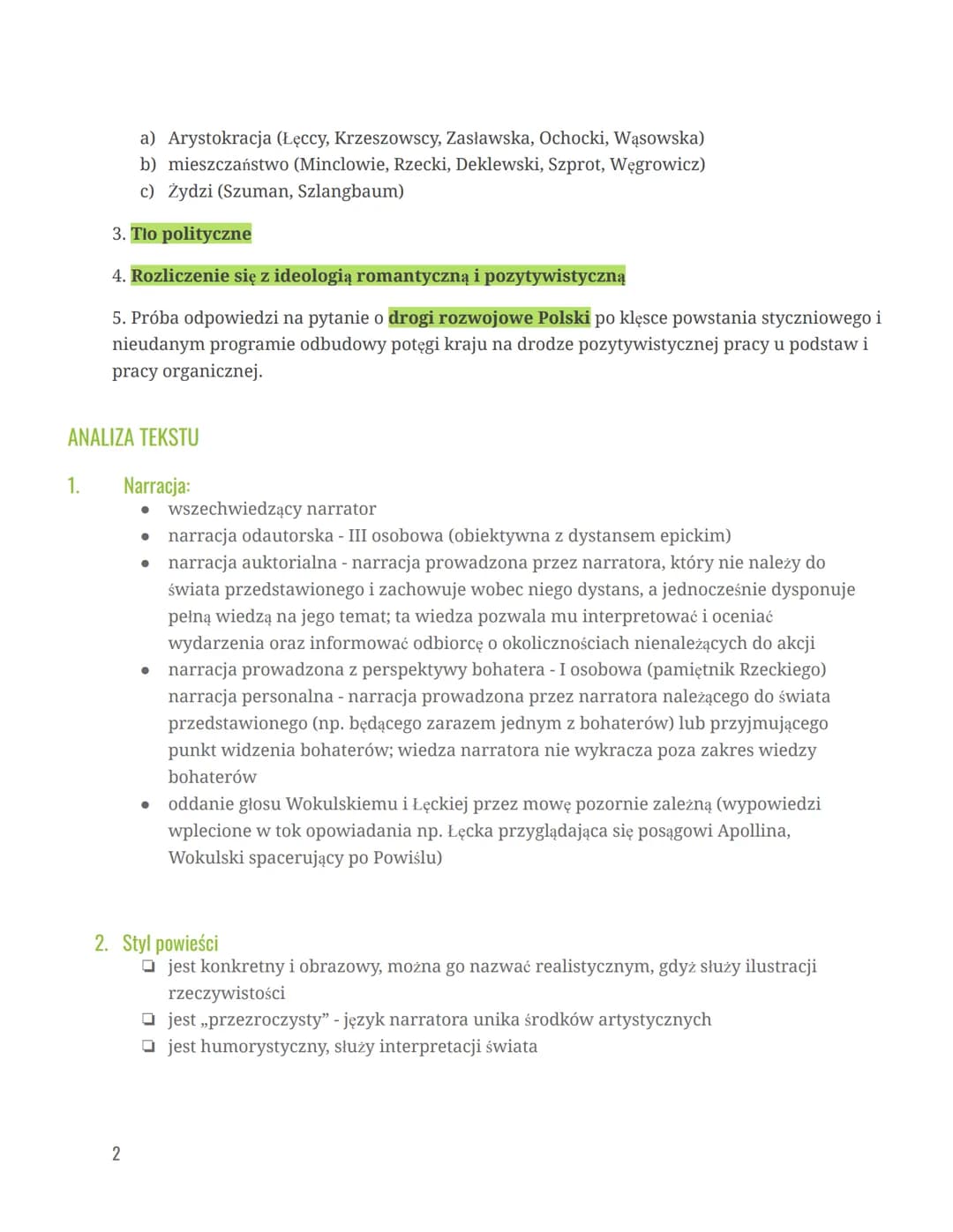Rodzaj literacki: epika
Gatunek literacki: powieść realistyczna, powieść panoramiczna
CZAS I MIEJSCE AKCJI
Akcja właściwa utworu rozgrywa si