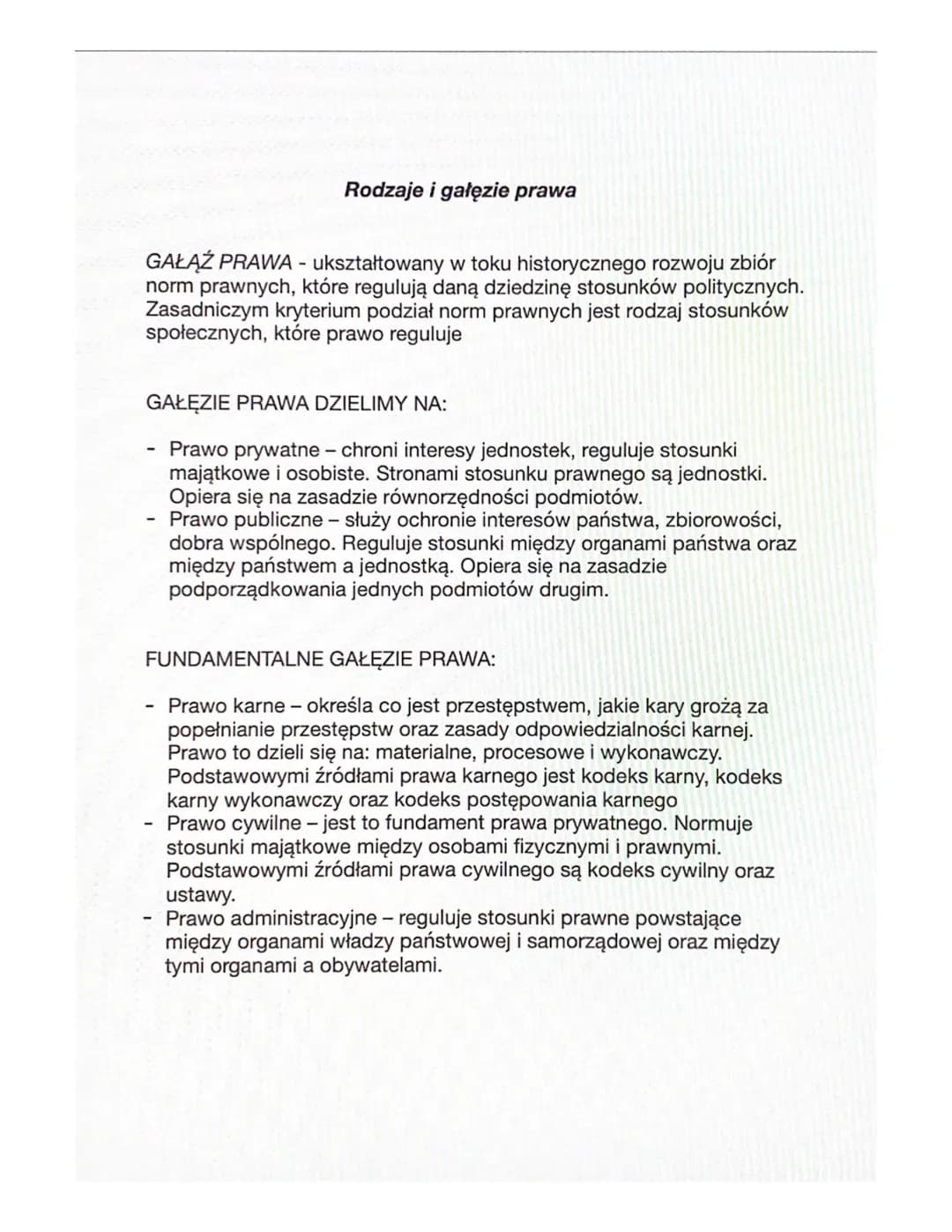 PRAWO I JEGO RODZAJE
PRAWO PRZEDMIOTOWE (LAW) - całość lub część norm, które
regulują relacje między ludźmi zamieszkującymi dany obszar np. 