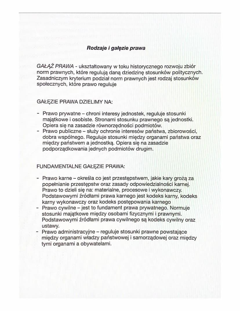 PRAWO I JEGO RODZAJE
PRAWO PRZEDMIOTOWE (LAW) - całość lub część norm, które
regulują relacje między ludźmi zamieszkującymi dany obszar np. 