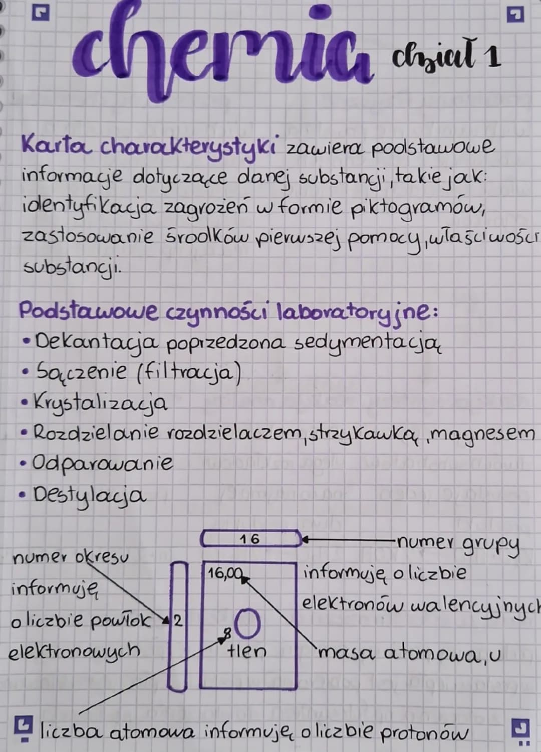G
chemia
dział 1
Karta charakterystyki zawiera podstawowe
informacje dotyczące danej substancji, takie jak:
identyfikacja zagrożeń w formie 