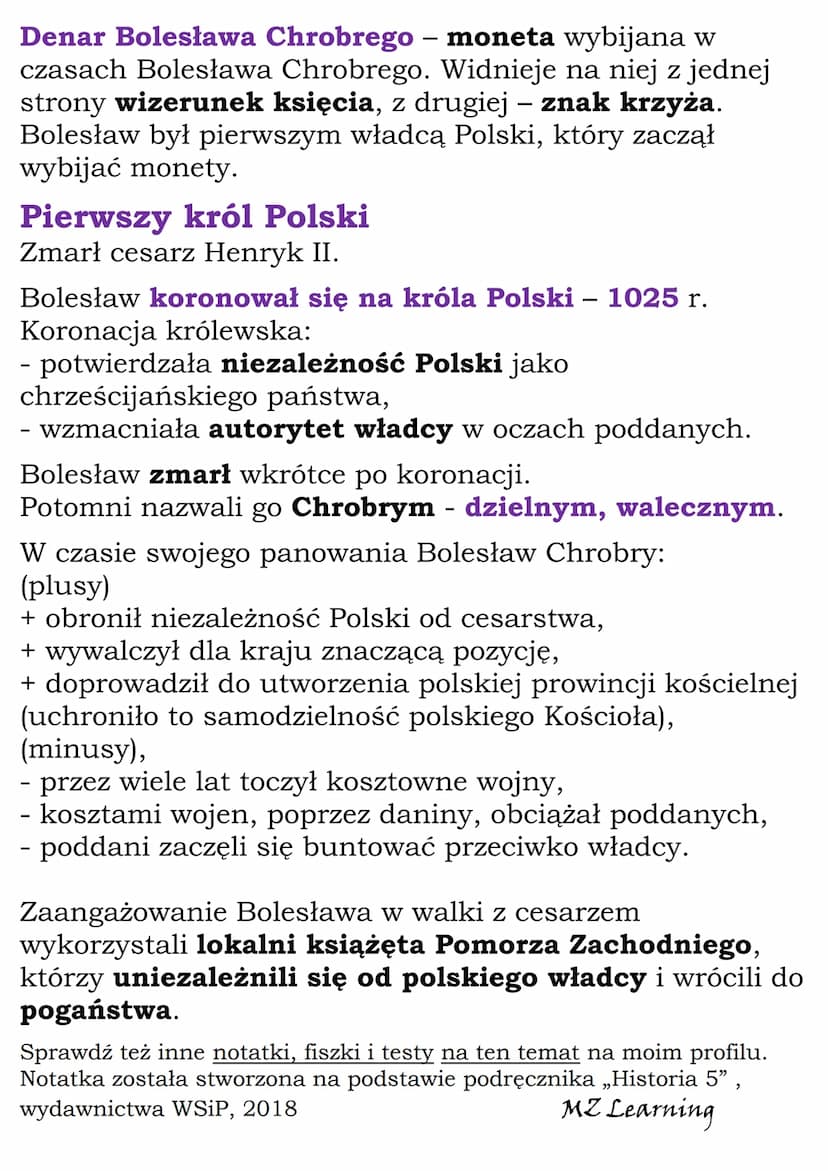 Panowanie Bolesława
Chrobrego
Misja biskupa Wojciecha
Mieszko I zmarł w 992 r.
Władzę objął najstarszy syn księcia – Bolesław Chrobry.
Do Po
