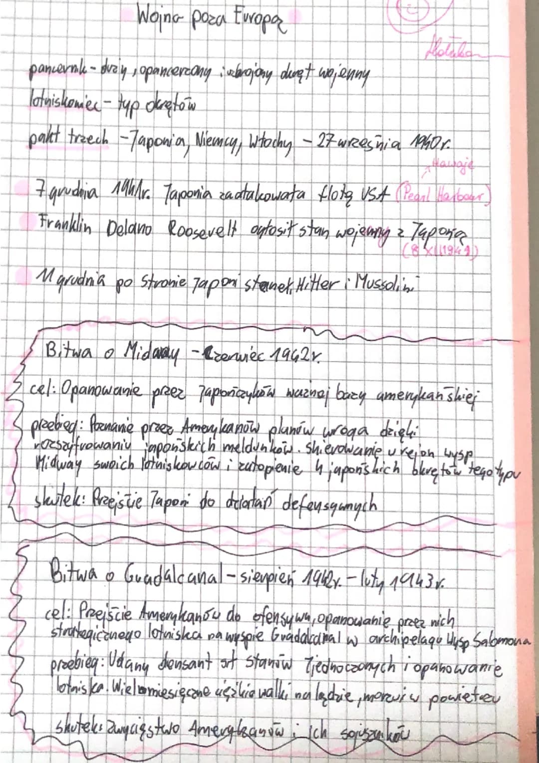 Wojna poza Europar
pancernle-dvely, opancerconybrojony doręt wojenny
lotniskomies- typ okrętów
Aakad
pakt treech -Japonia, Niemcy, Włochy - 
