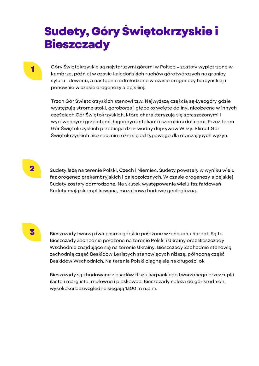 Najstarsze i Najmłodsze Góry w Polsce: Świętokrzyskie, Sudety i Bieszczady