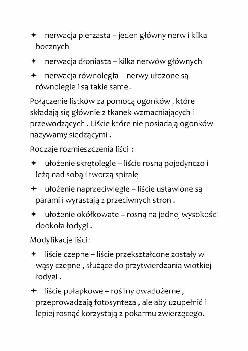 LIŚĆ - WYTWÓRNIA POKARMU
Funkcje:
+ wytwarzanie związków organicznych w procesie
fotosyntezy
wymiana gazowa tlenu i CO2
+ transpiracja, czyl