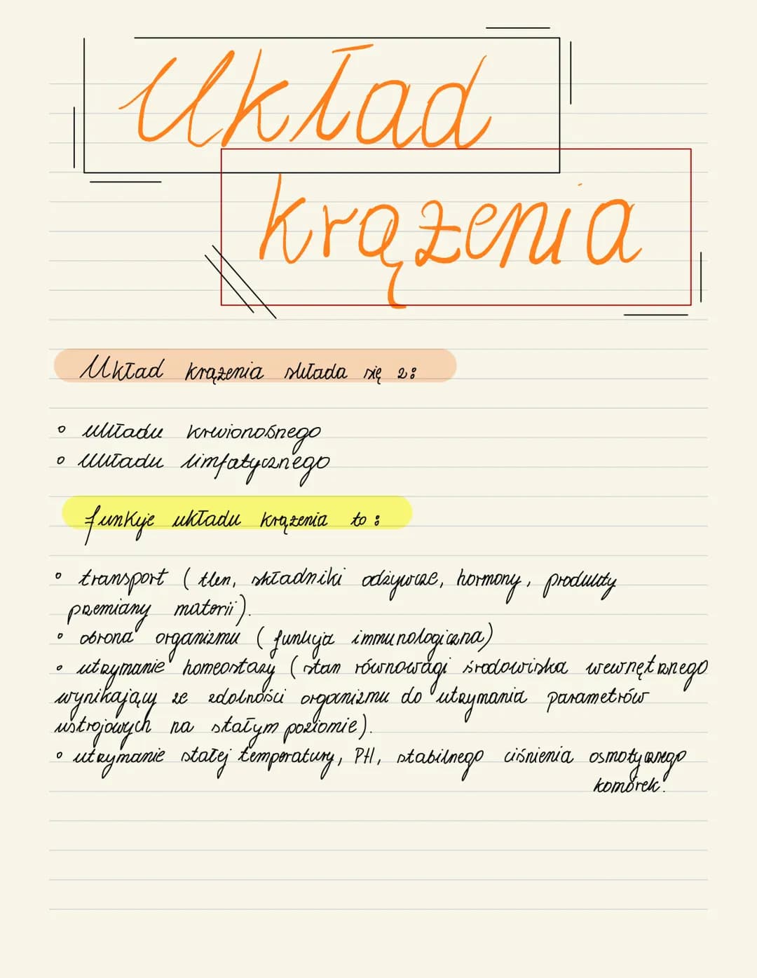 Układ
krazenia
Układ krazenia sletada się 2:
。 ulitadu krwionośnego
。 untadu uimfatyznego
funkije układu krążenia to :
• transport (then skł