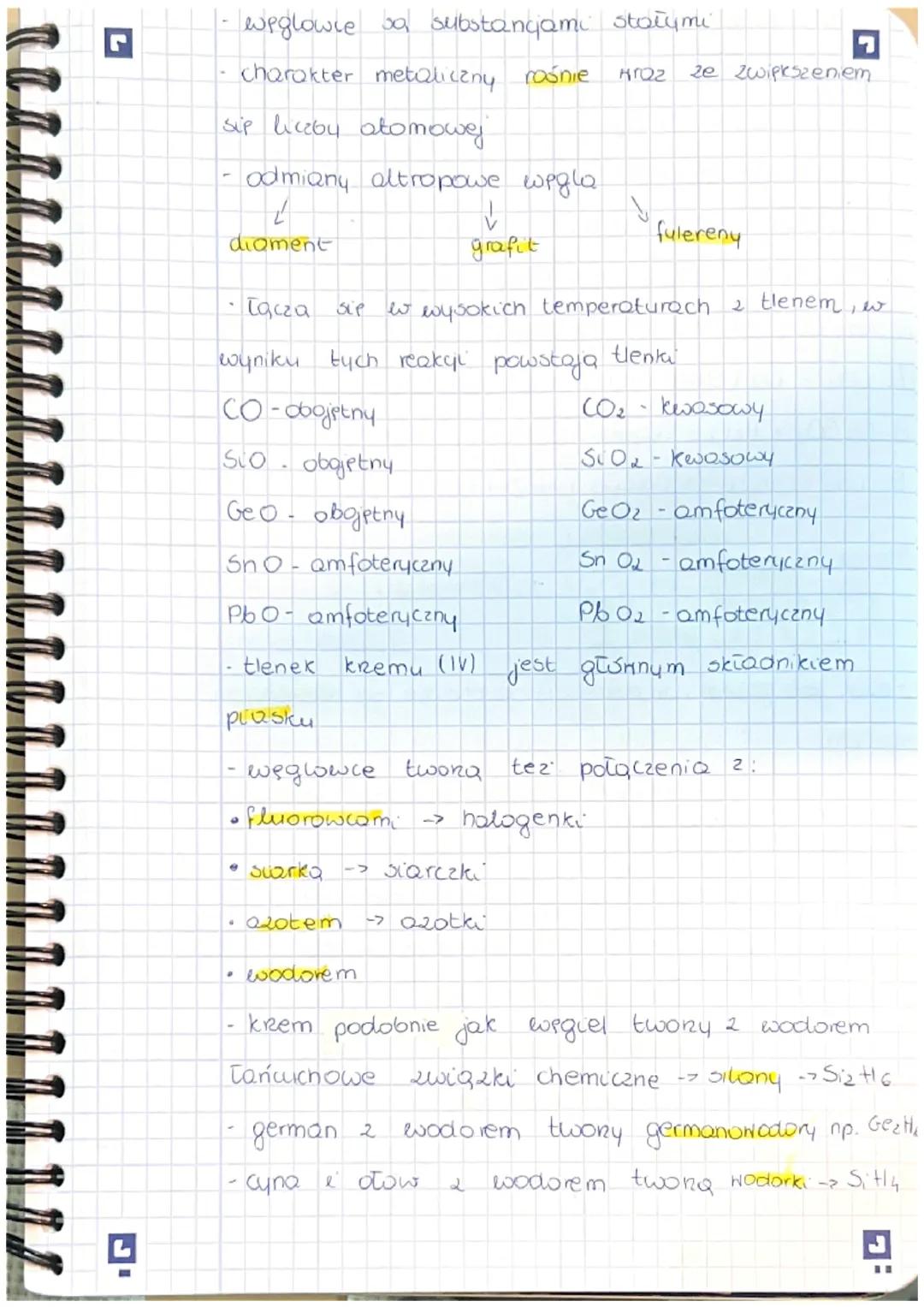 Tellme: Nrglowce

# WEGLOWCE

- pierwiastki chemiczne 14 grupy układu okresowego
- należą do nich; Ci, Si, Ge, Sn
- występują w pryrodzie gł