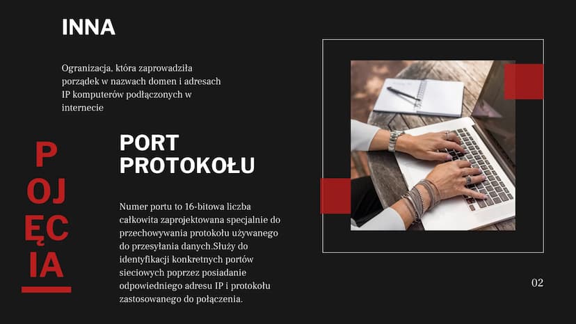 PORTY
Aleksandra Charchut S
P
I
S
TRESC-
0-1
PORTY
1. Przydatne pojęcia
2. Definicja portu
3. Podział portów
4. Protokół DNS:
4.1. Definicja