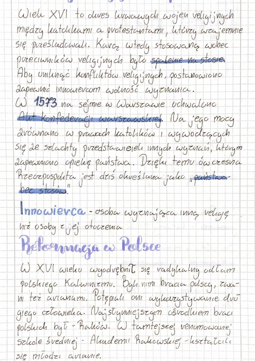 historia
Purístwo widu wyararı
«Państwo-
bea stosów"
RON - Rzeczpospolita Obojgan Mavodów
N
Wielonarodowośc wielowyznaniowość
Najwięcej wyzn